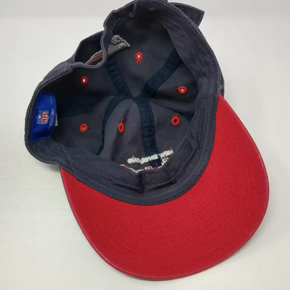 New England Patriots NFL Reebok Blue Red One Size Embroidered Adjustable Cap